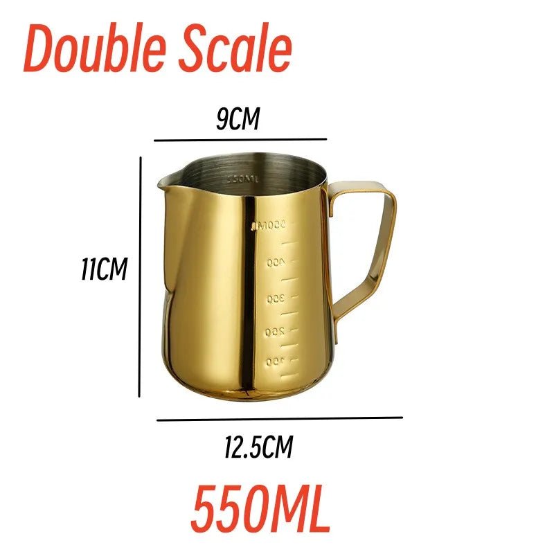 Stainless Steel Pitcher Coffee Frothing Jugs - 900ML.