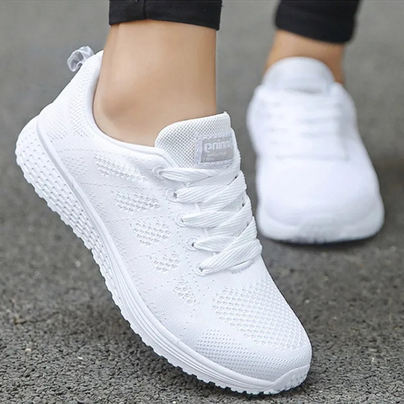 Women's Sports Shoes White Sneakers Lightweight Gym Shoes For Woman