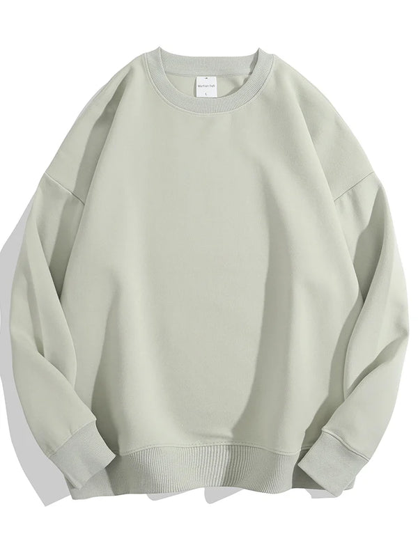 Blue Cotton Oversize Sweatshirt for Women – O-Neck Loose Pullover - Adistore
