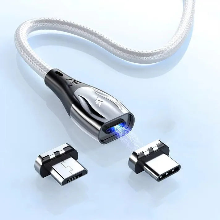 5A Fast Charging Magnet Data Cable Charger Magnetic Usb Metal Fast Charge 2 in 1 TYPE C Micro Usb Connector