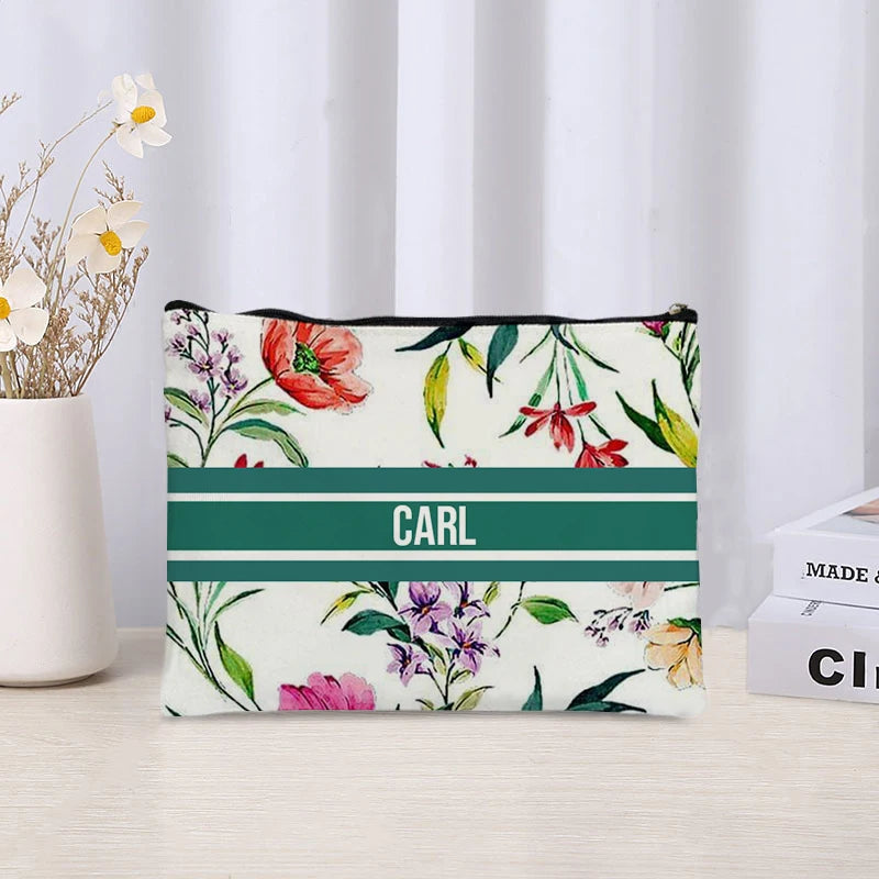 Custom Canvas Makeup Bag – Trendy Travel Cosmetic Organizer for Ladies