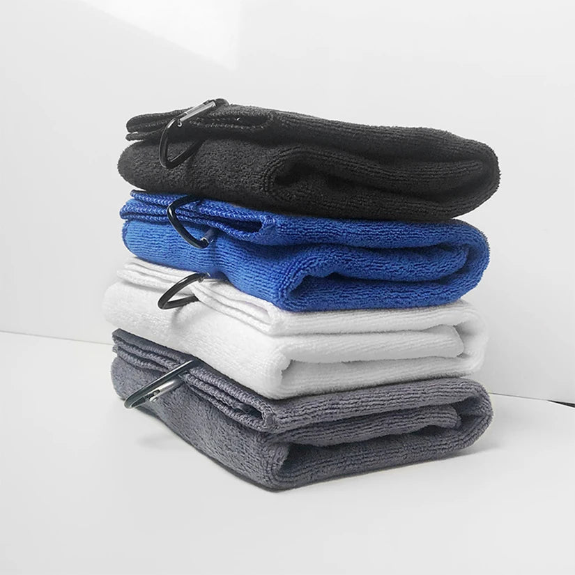 Microfiber Golf Towel 40x40cm Hook & Loop Golf Cleaning Towel