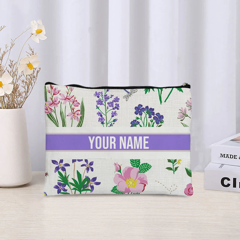 Custom Canvas Makeup Bag – Trendy Travel Cosmetic Organizer for Ladies