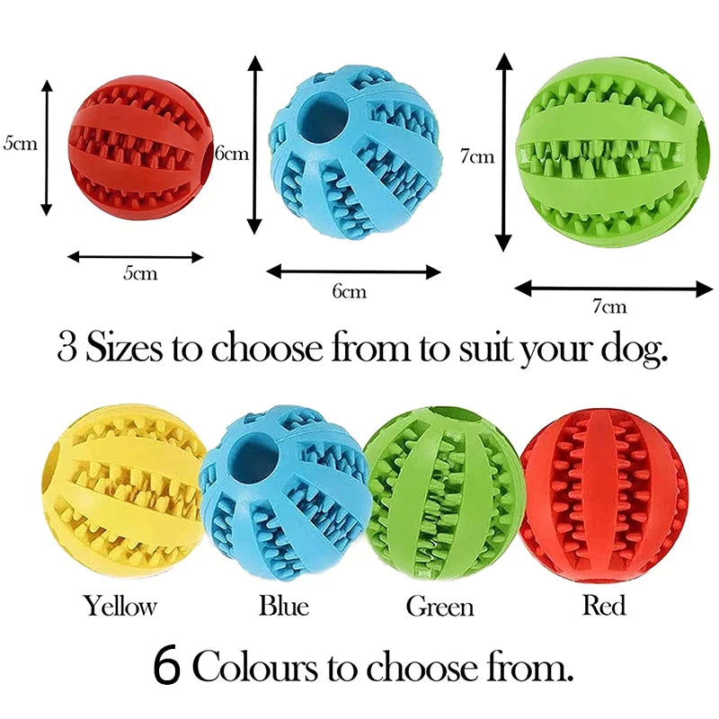 New Pet Dog Toy Interactive Rubber Balls for Small, Large Dogs, Puppy, Cat Chewing Toys.