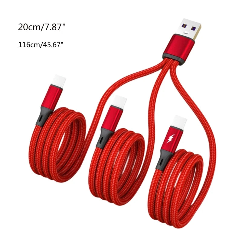 3-in-1 USB to Triple Type-C Fast Charging Cable