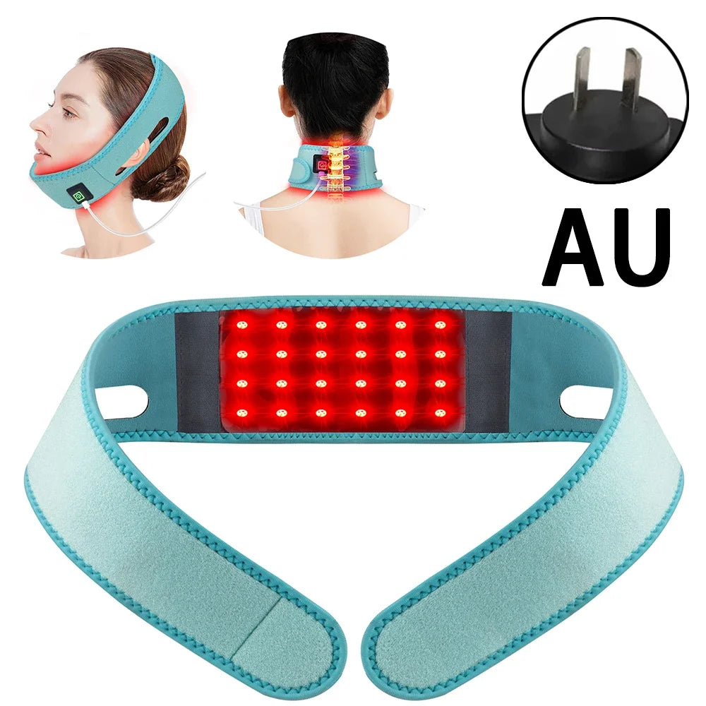 660nm Red Light Infrared 850NM Fabric Chin Neck Home Use Neck Heating Belt Lifting Firming Skin Neck Pain Relief Wrap Skin Care