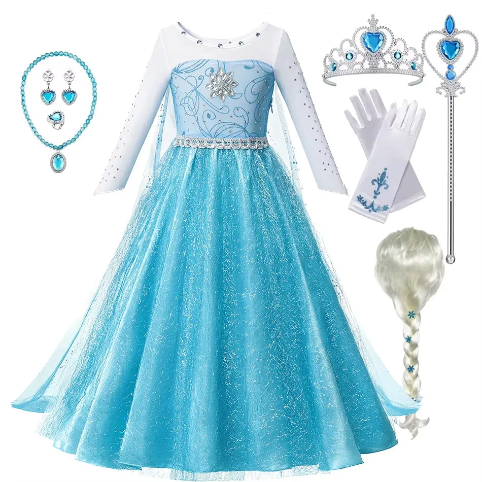 Princess Elsa & Anna Girls Costume Dress for Parties