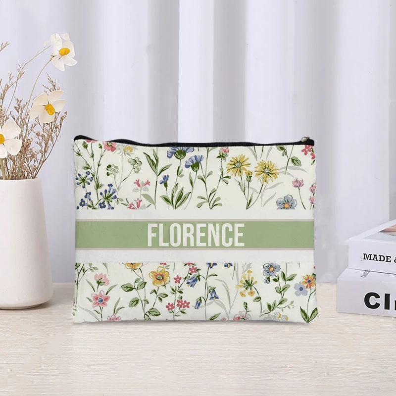 Custom Canvas Makeup Bag – Trendy Travel Cosmetic Organizer for Ladies