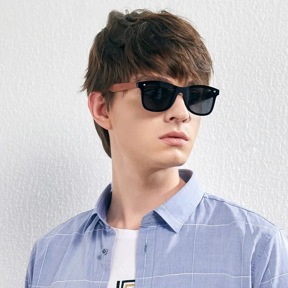 KINGSEVEN Unisex Natural Wooden Sunglasses for Driving.