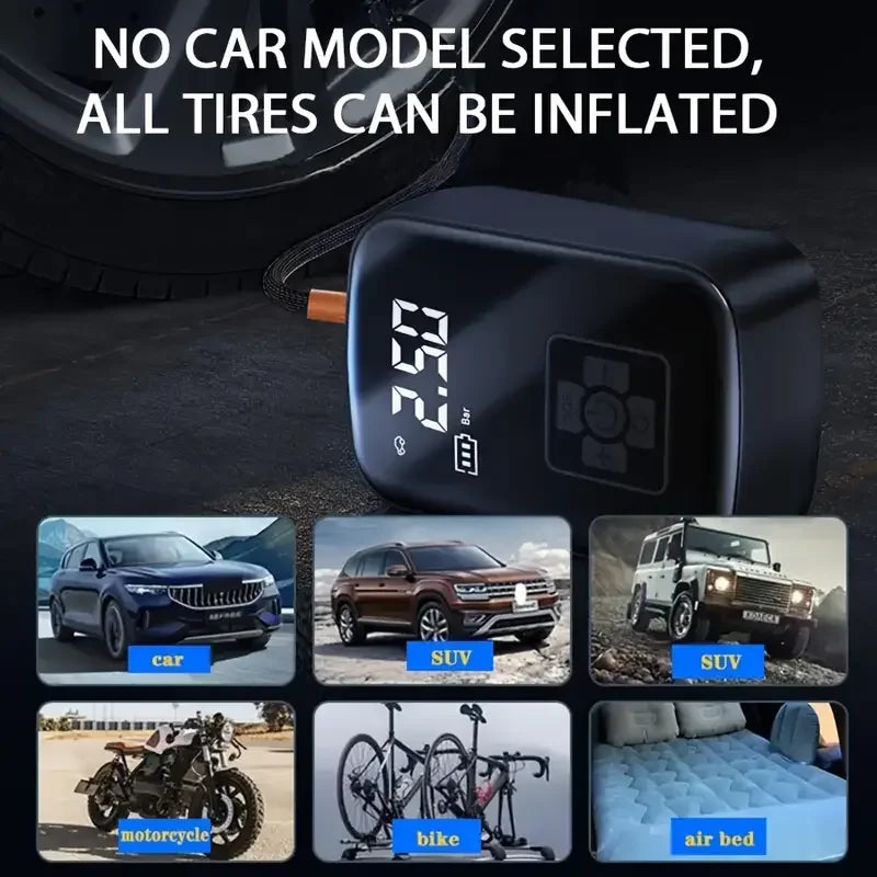 1pc Wireless Car Air Compressor Air Pump Electric Tire Inflator Pump.