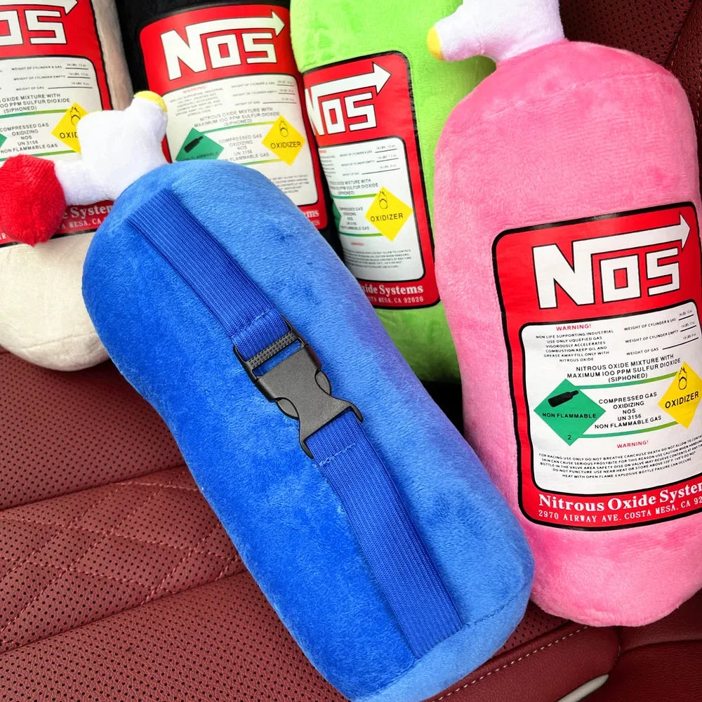 Car Neck Pillow Headrest Cushion Plush NOS Bottle Design