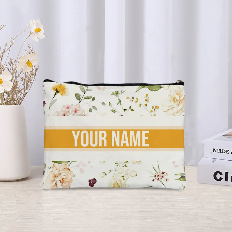 Custom Canvas Makeup Bag – Trendy Travel Cosmetic Organizer for Ladies