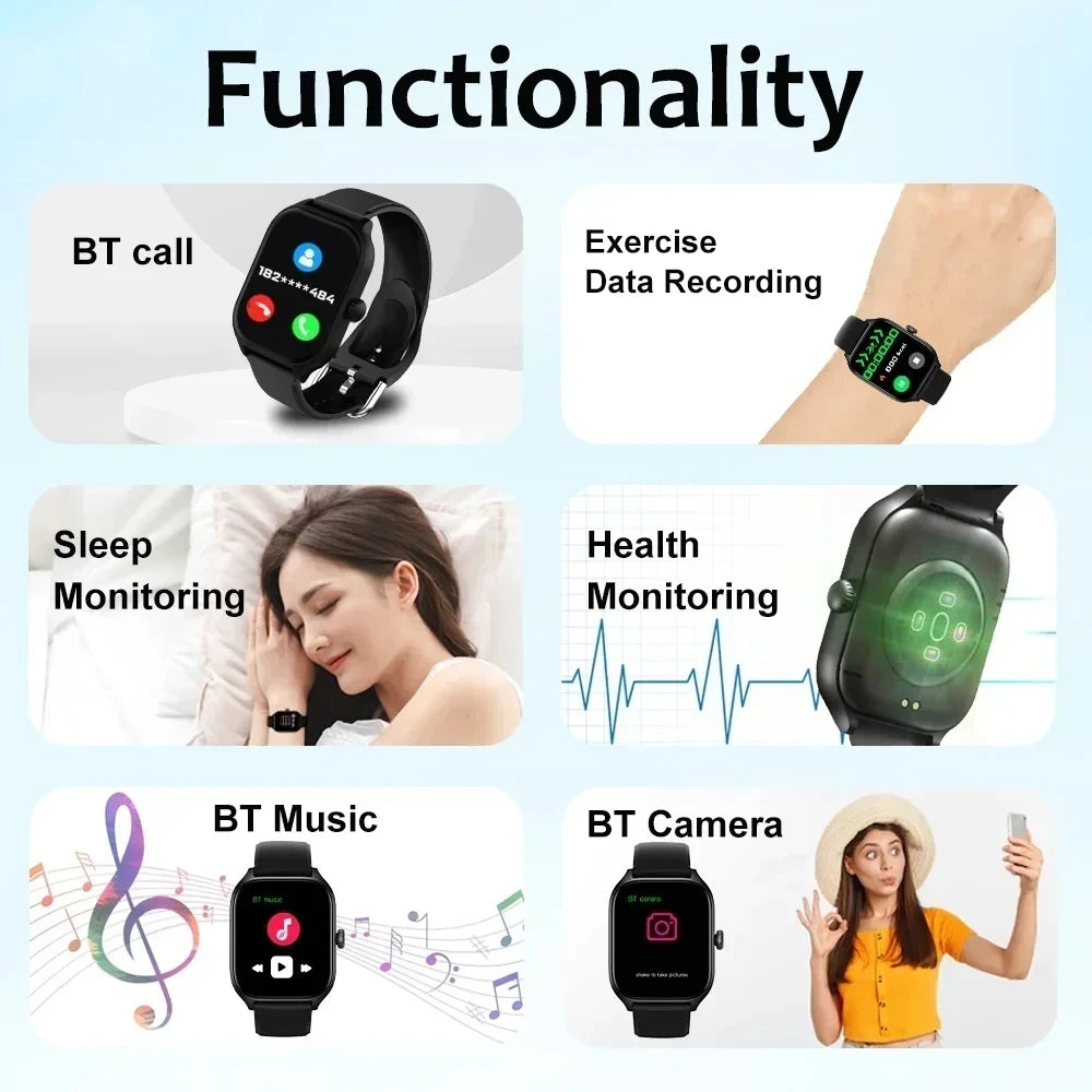 2026 New Unisex Smart Watch  2.01inch HD Full Touch Screen Sports Fitness Watch