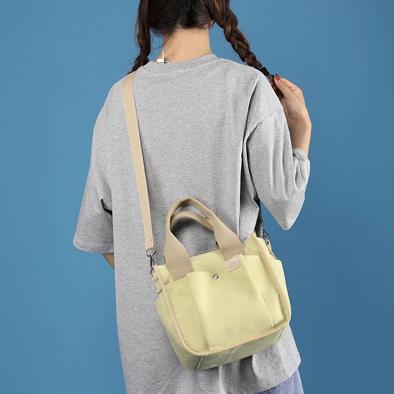 Thick Canvas Small Shoulder Bag for Women – Stylish Zipper Handbag - Adistore