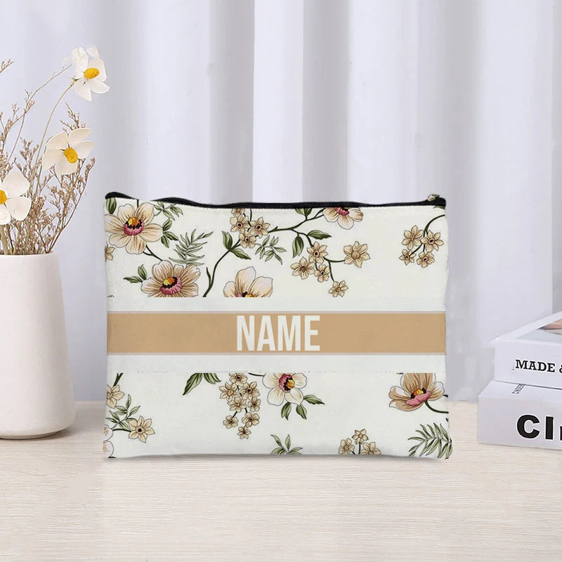 Custom Canvas Makeup Bag – Trendy Travel Cosmetic Organizer for Ladies