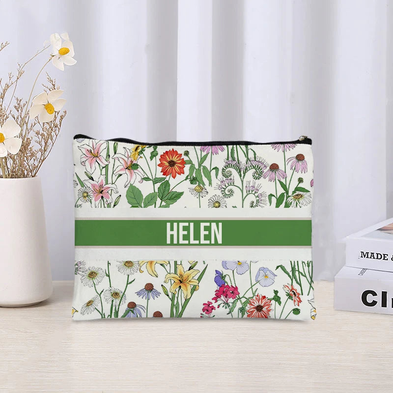 Custom Canvas Makeup Bag – Trendy Travel Cosmetic Organizer for Ladies