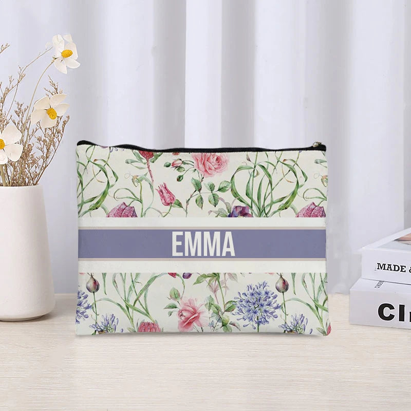 Custom Canvas Makeup Bag – Trendy Travel Cosmetic Organizer for Ladies