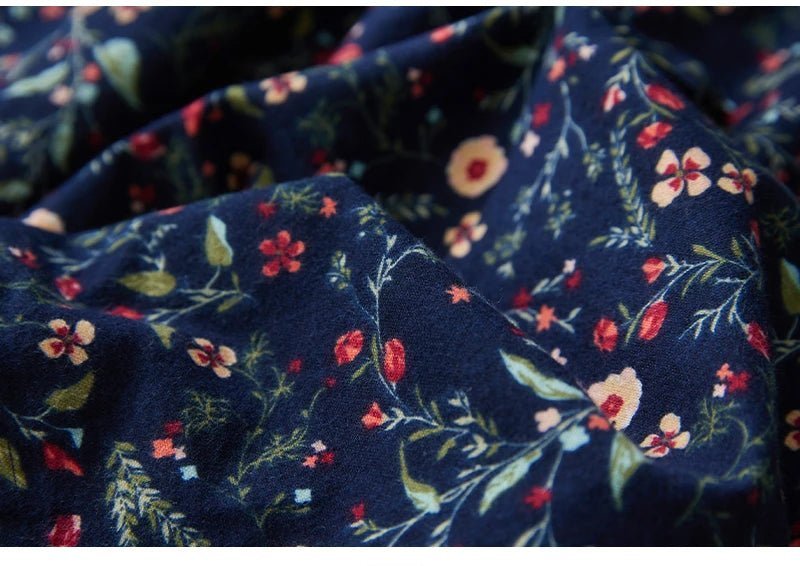 Vintage Cotton Print Dress for Women | Spring Autumn Casual Wear - Adistore