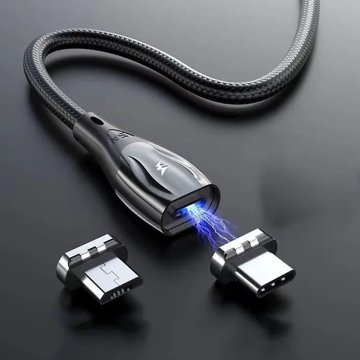 5A Fast Charging Magnet Data Cable Charger Magnetic Usb Metal Fast Charge 2 in 1 TYPE C Micro Usb Connector