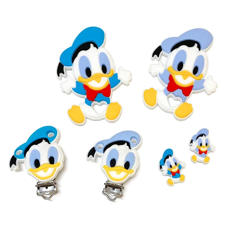 Set of Donald Duck-themed clips on a white background