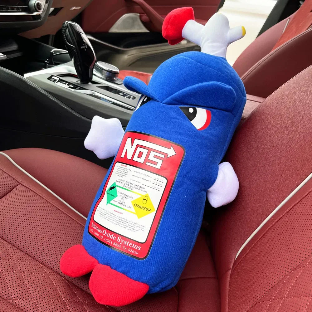 Car Neck Pillow Headrest Cushion Plush NOS Bottle Design