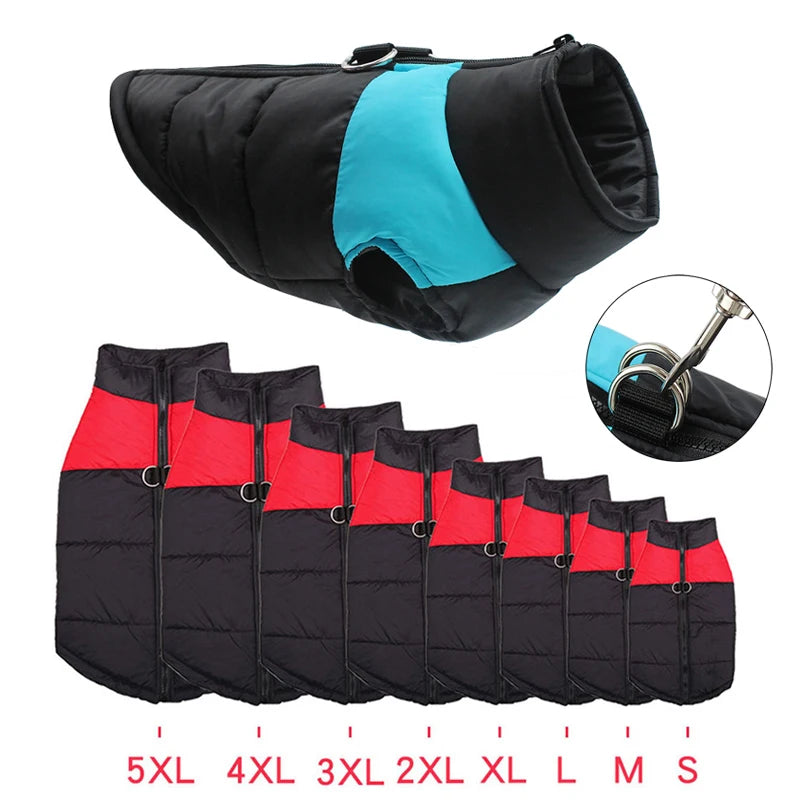 Waterproof Winter Dog Jacket Warm Cotton Vest for Small & Large Dogs