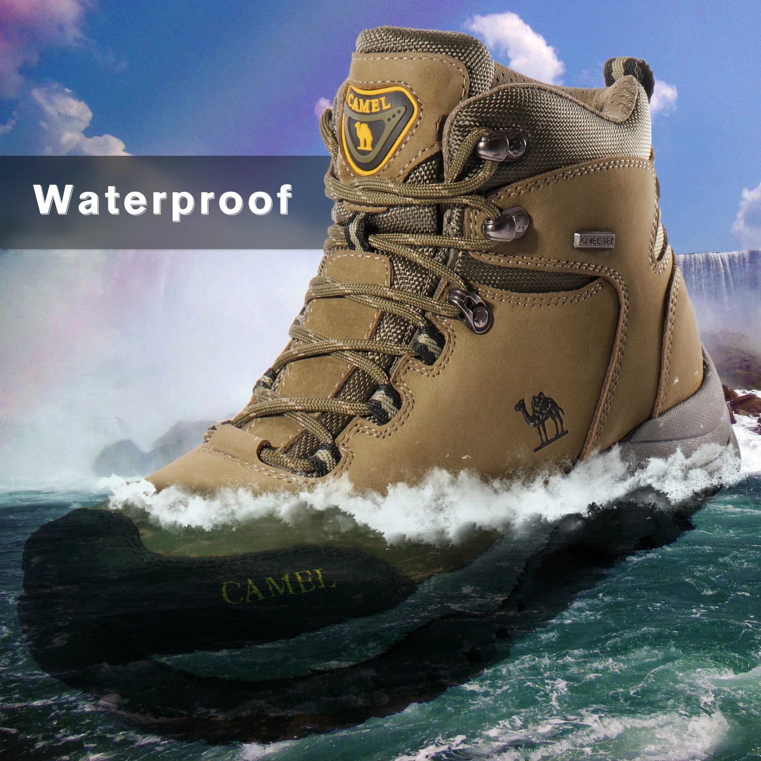 GOLDEN CAMEL Waterproof Hiking Shoes Anti-Slip Trekking Boots Unisex