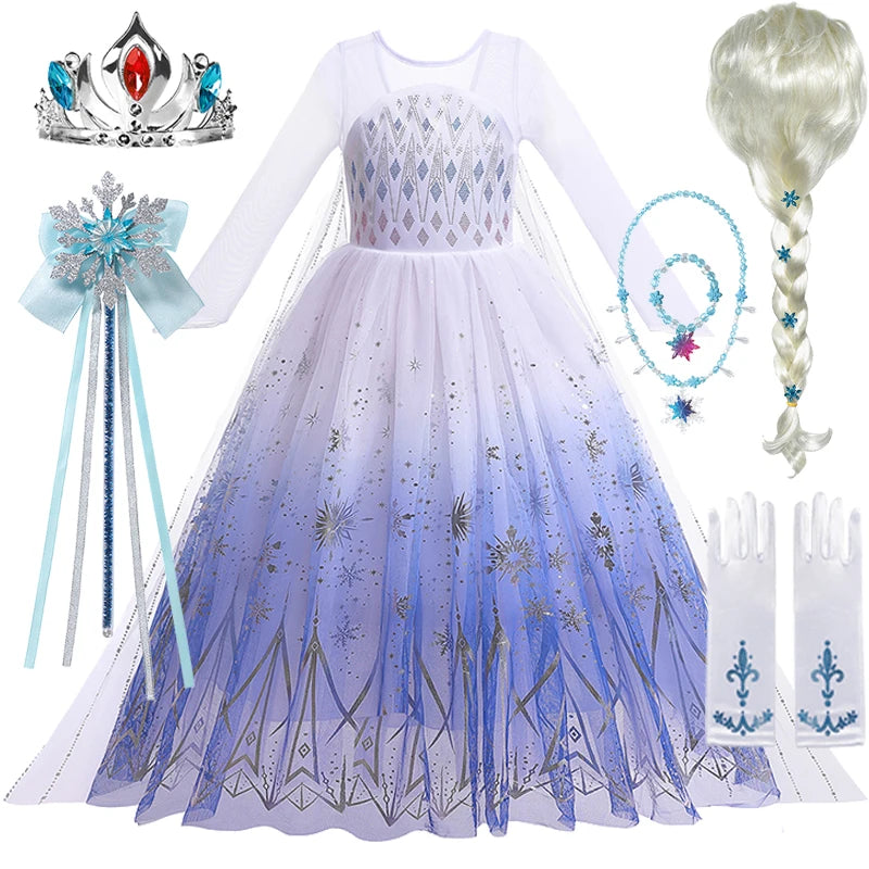 Disney Frozen Elsa Dress for Baby Girls 2-8 Years Christmas Birthday Gift