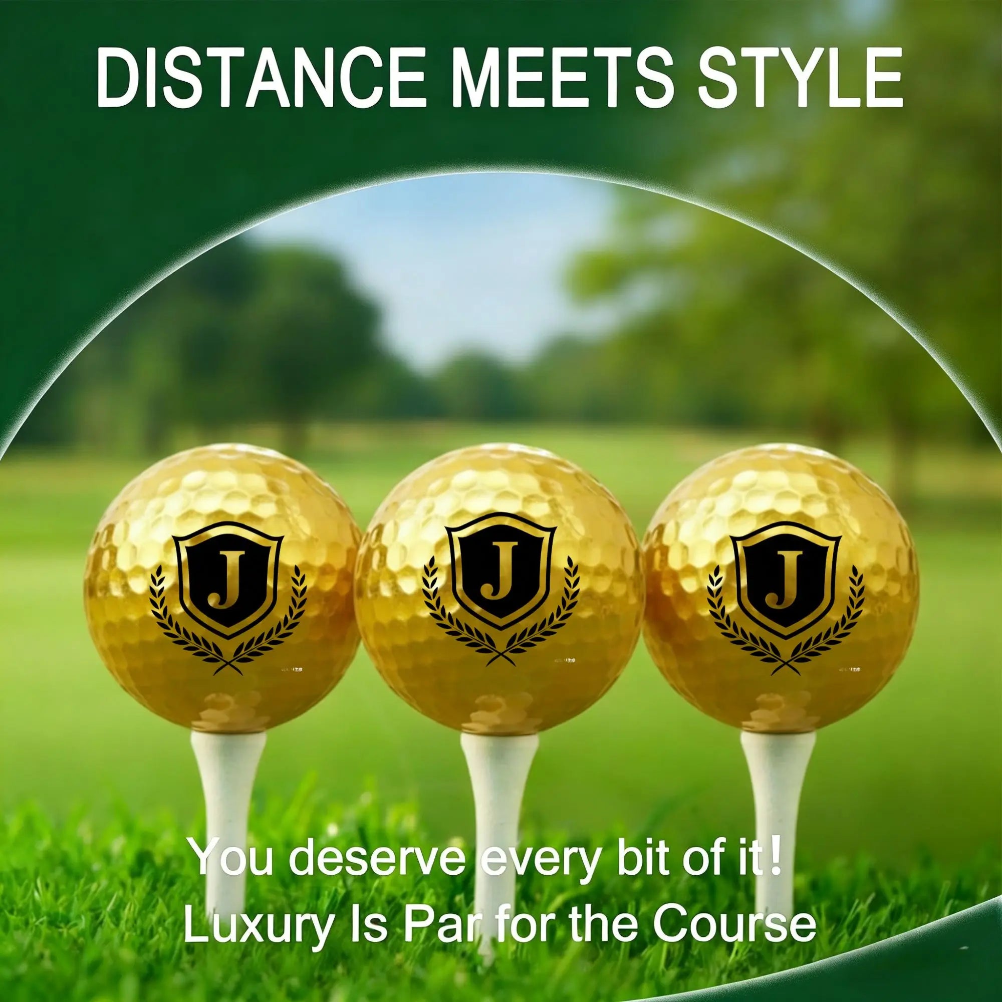 Novelty Golf Gifts for Men | Golden Golf Balls Gift Box Set of 3 | Adistore Golf