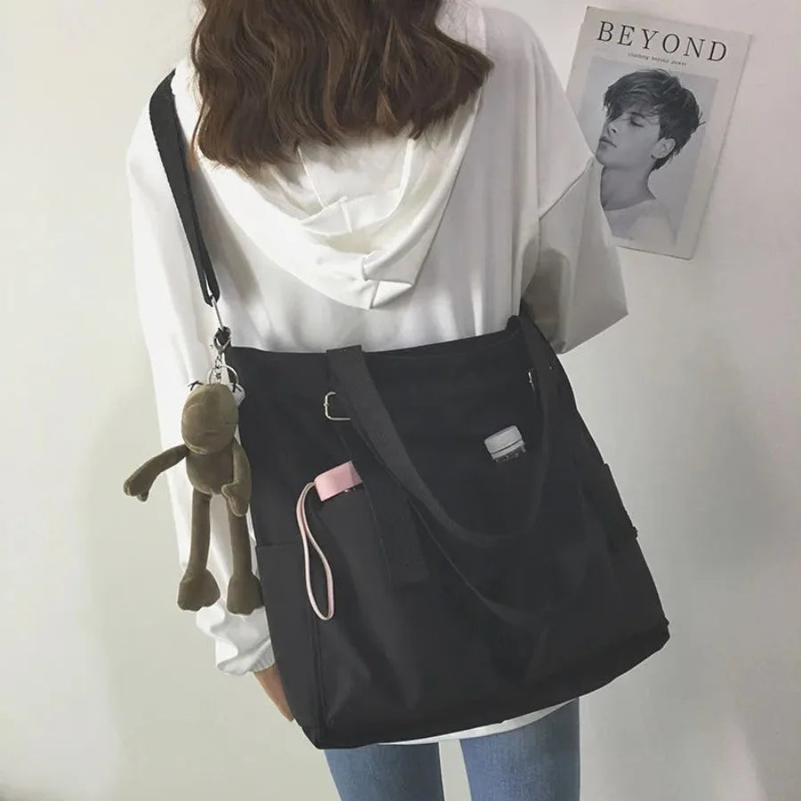 Women Waterproof Nylon Shoulder Bag Lightweight Large Capacity Tote