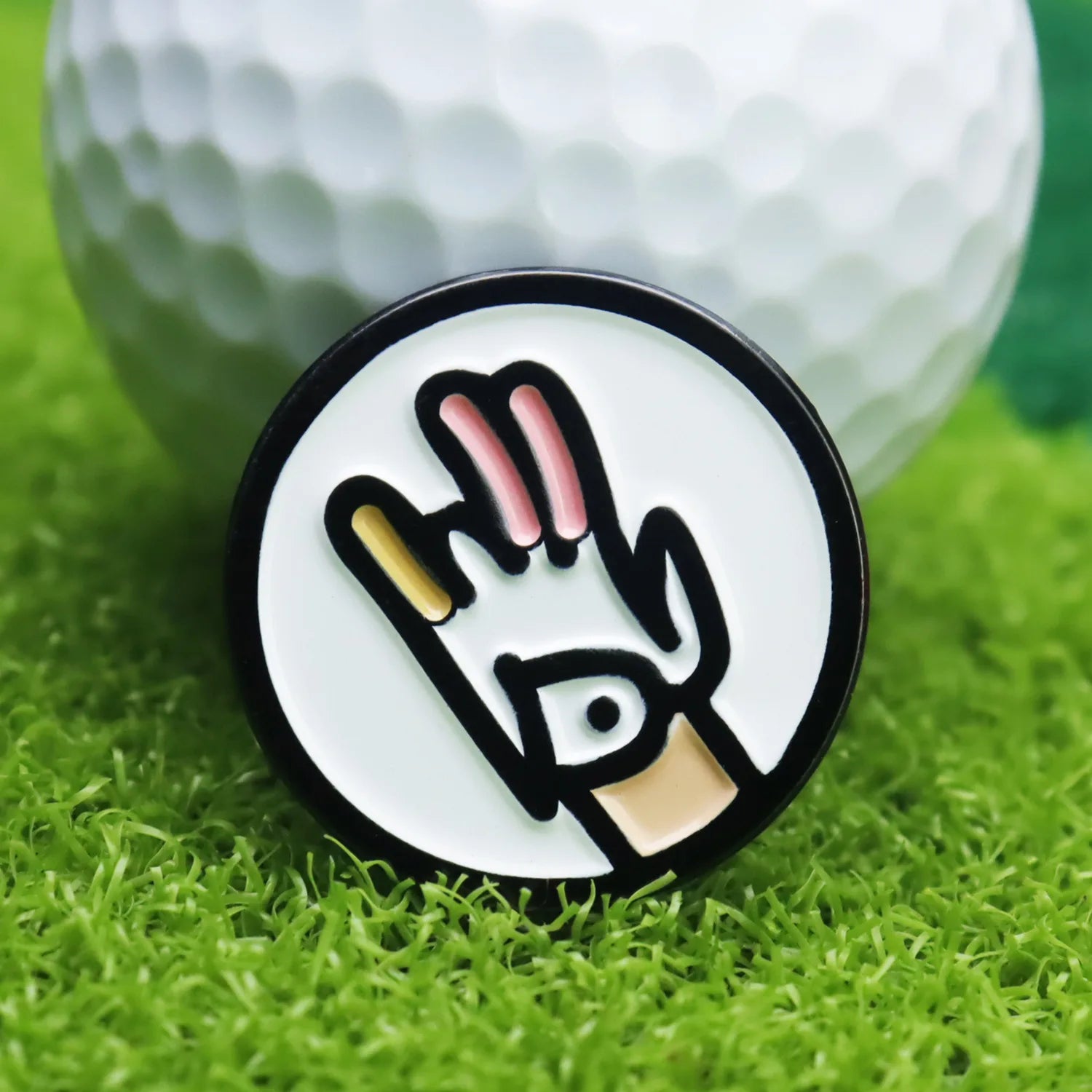 novelty golf ball marker magnetic hat clip close up