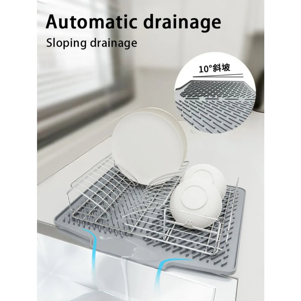 Silicone Drain Pad Kitchen Countertop Heat Insulation Mat Non-Slip