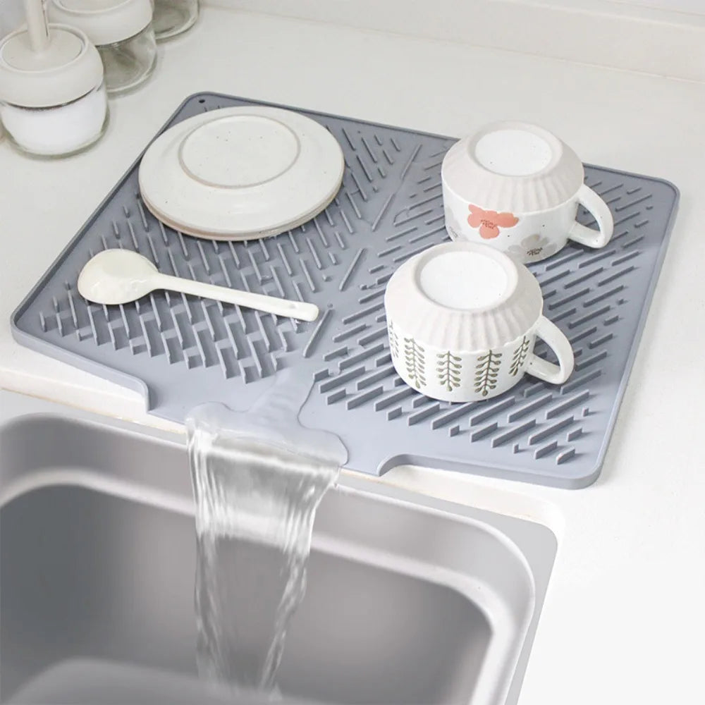 Silicone Drain Pad Kitchen Countertop Heat Insulation Mat Non-Slip