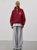 KT Anti-Aging Style Oversized Sweatshirt Women Half Zip High Neck 2026