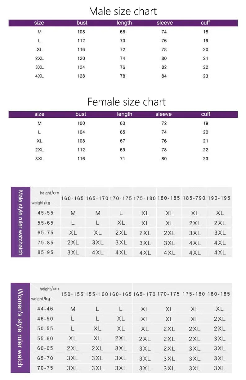 Golf rain jacket UK size guide — lightweight waterproof golf apparel sizing chart