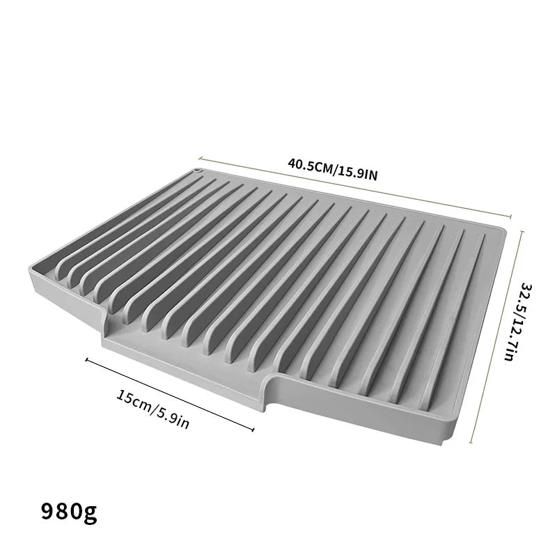 Silicone Drain Pad Kitchen Countertop Heat Insulation Mat Non-Slip