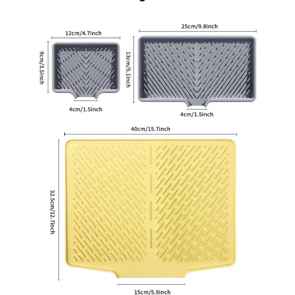Silicone Drain Pad Kitchen Countertop Heat Insulation Mat Non-Slip