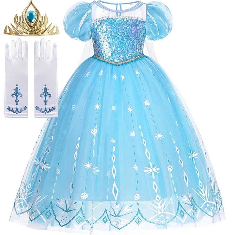 Disney Frozen Elsa Dress for Baby Girls 2-8 Years Christmas Birthday Gift