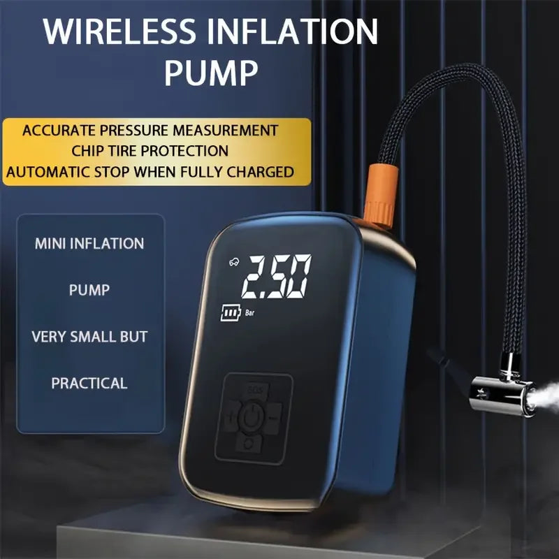 1pc Wireless Car Air Compressor Air Pump Electric Tire Inflator Pump.