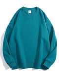 Blue Cotton Oversize Sweatshirt for Women – O-Neck Loose Pullover - Adistore