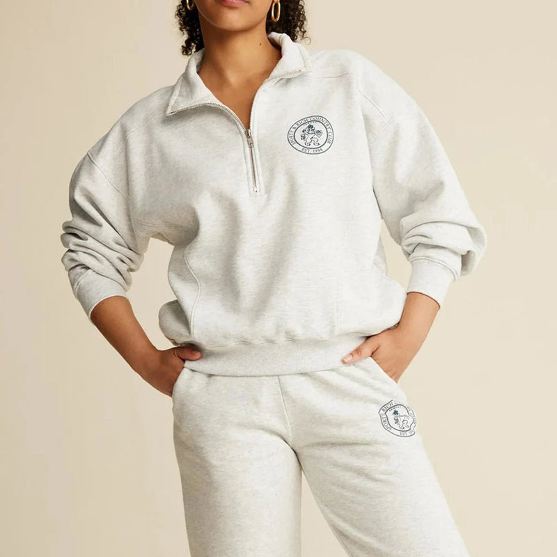 ZESSAM women’s club letter graphic sweatshirt with turn-down collar and long sleeves