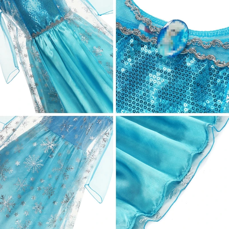 Disney Frozen Elsa Dress for Baby Girls 2-8 Years Christmas Birthday Gift