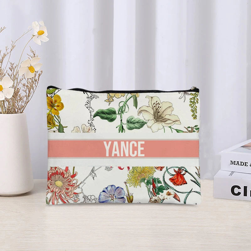 Custom Canvas Makeup Bag – Trendy Travel Cosmetic Organizer for Ladies
