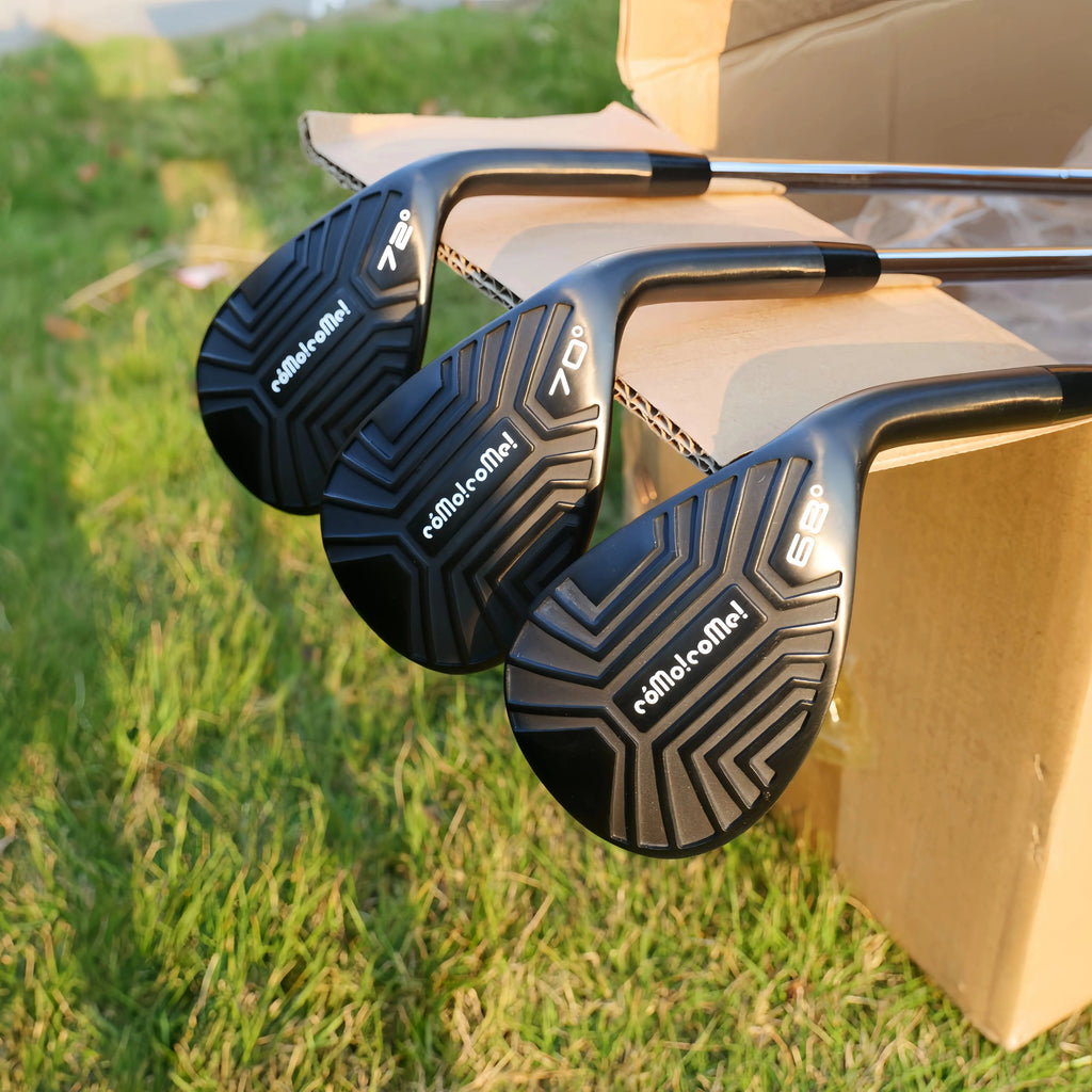 high loft golf wedge UK - Golf clubs with Calliope logo on grass