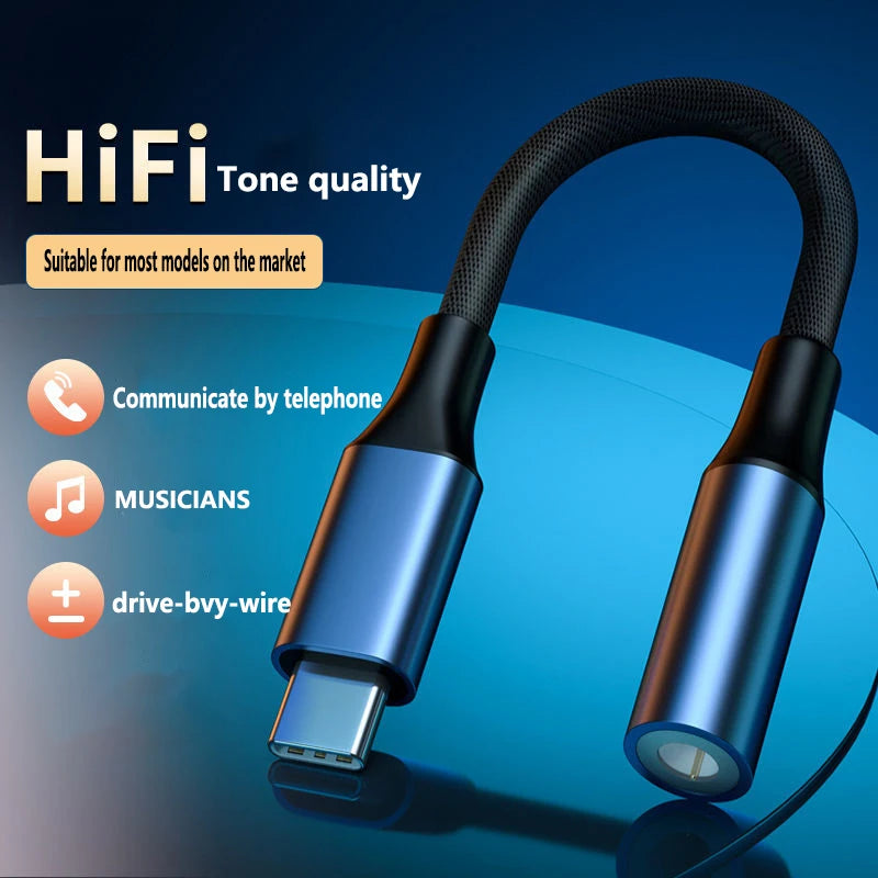 USB C 3.5 Jack Audio Cable USB C To 3 5 MM Jack Aux Adapter Phone Accessories Cabo Adaptador