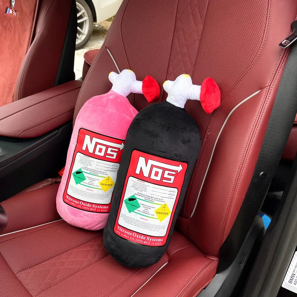 Car Neck Pillow Headrest Cushion Plush NOS Bottle Design