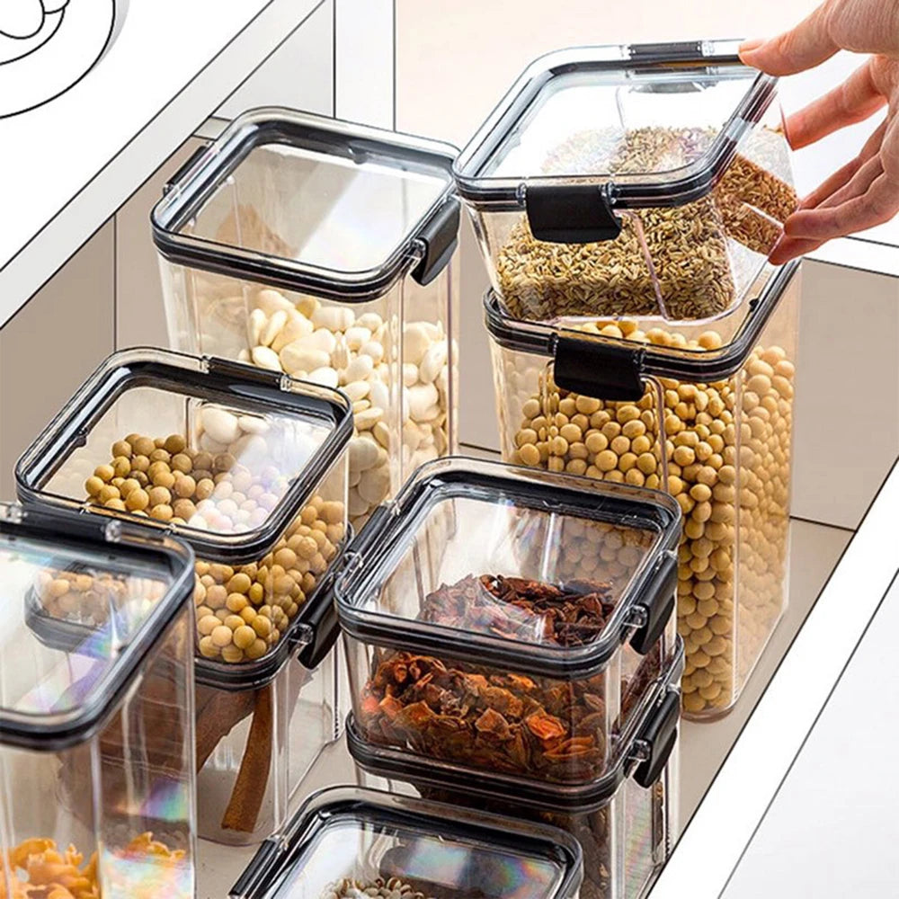 1-4PCS Sealed Jars Kitchen Organizer Grain Storage Boxes Large Capacity