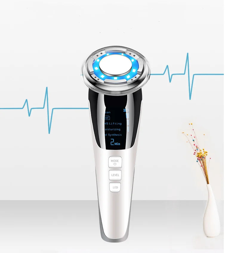 EMS RF Hot & Cold Facial Skin Massager Beauty Device for Women
