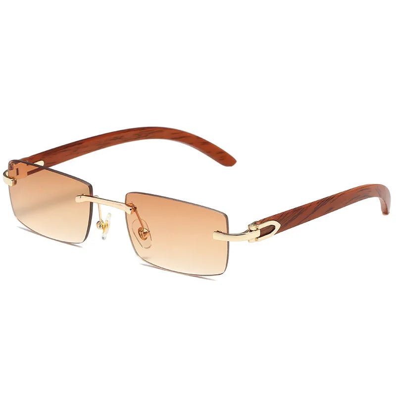 Punk Rimless Rectangle Sunglasses for Men – 2023 Vintage TrendGlasses Frameless Eyewear UV400 - Adistore