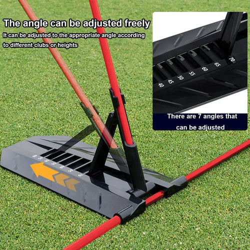 Golf alignment sticks UK with adjustable on a grass background